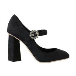 Dolce & Gabbana Black Brocade High Heels Mary Janes Womens Shoes
