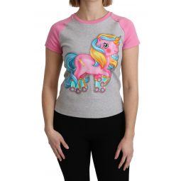 Moschino Gray and pink Cotton T-shirt My Little Pony Womens Top