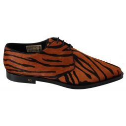 Dolce & Gabbana Tiger Pattern Dress Shoes with Pony Womens Hair