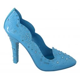 Dolce & Gabbana Crystal Embellished Blue Cinderella Womens Pumps