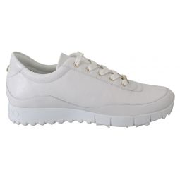 Jimmy Choo Elegant White Leather Womens Sneakers