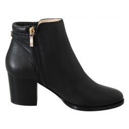 Jimmy Choo Elegant Black Leather Heeled Womens Boots