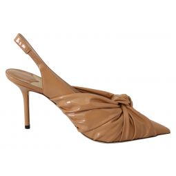 Jimmy Choo Caramel Brown Leather Annabell 85 Womens Pumps