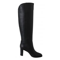 Jimmy Choo Elegant Black Calf Leather Heeled Womens Boots