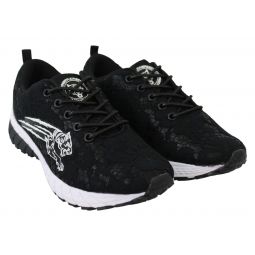 Plein Sport Black Polyester Runner Umi Sneakers Womens Shoes