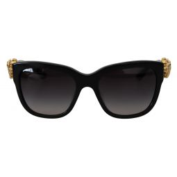 Dolce & Gabbana Elegant Gold-Embellished Black Womens Sunglasses
