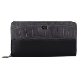 Dolce & Gabbana Elegant Textured Leather Zip-Around Mens Wallet