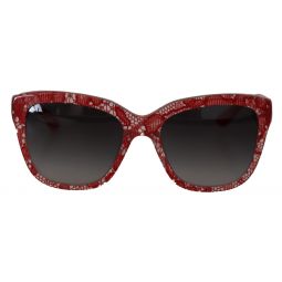 Dolce & Gabbana Elegant Red Lace-Insert Womens Sunglasses