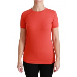 Dolce & Gabbana Red Crewneck Short Sleeve T-shirt Cotton Womens Top