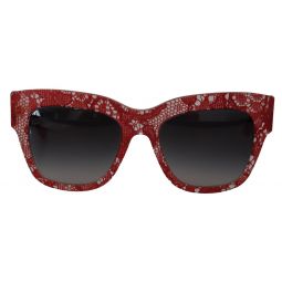 Dolce & Gabbana Elegant Lace-Infused Red Womens Sunglasses
