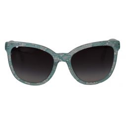 Dolce & Gabbana Elegant Blue Lace-Crystal Womens Sunglasses