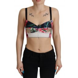 Dolce & Gabbana Multicolor Cropped Blouse Corset Patchwork Womens Top
