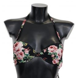 Dolce & Gabbana Roses Print Bikini Top