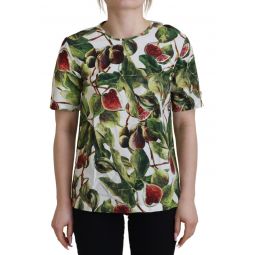 Dolce & Gabbana Crew-neck Cotton Top Blouse Fruit Womens T-shirt