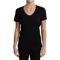 Dolce & Gabbana Black Wool Round Neck Short Sleeves Womens T-shirt