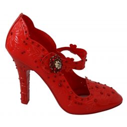 Dolce & Gabbana Chic Red Crystal Cinderella Womens Pumps