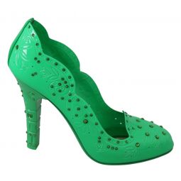 Dolce & Gabbana Enchanting Crystal Cinderella Pumps in Lush Womens Green