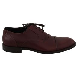 Dolce & Gabbana Red Leather Derby Shoes