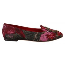 Dolce & Gabbana Multicolor Jacquard Sacred Heart Patch Slip On Womens Shoes