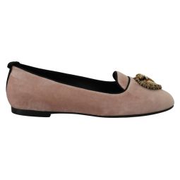 Dolce & Gabbana Pink Velvet Slip Ons Loafers Flats Womens Shoes