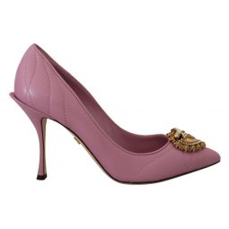 Dolce & Gabbana Devotion Leather Heels in Womens Pink