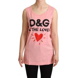 Dolce & Gabbana Pink All The Lovers Tank Top Womens T-shirt