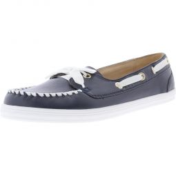 Bonnie Weekend Womens Leather Slip On Boat Shoes