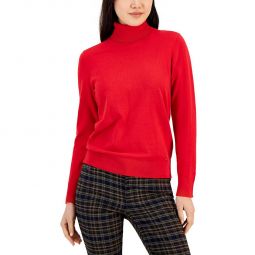 Womens Knit Button Cuffs Turtleneck Sweater