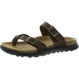 Powerful Womens Leather Buckle Footbed Sandals