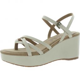 Rita Womens Strappy Buckle Wedge Sandals