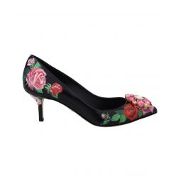 Dolce & Gabbana Floral Print Crystal Heels Pumps Shoes
