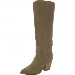 Wrangle Womens Suede Stacked Heel Knee-High Boots
