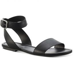 Miiah Womens Faux Leather Ankle Buckle Flat Sandals