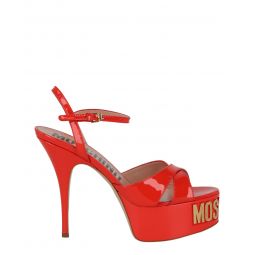 Moschino Womens Logo Plaque Platform Sandals