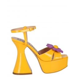Moschino Womens Flower-applique Platform Sandals