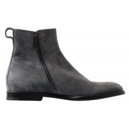 Dolce & Gabbana Elegant Gray Chelsea Leather Mens Boots