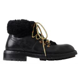 Dolce & Gabbana Elegant Shearling Style Mens Leather Mens Boots