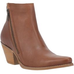 Nirvana Womens Leather Block Heel Ankle Boots