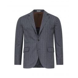 Brunello Cucinelli New Charcoal Grey Pin Stripe Wool Sport Coat Blazer