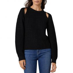 Diane Womens Cold Shoulder Wool Crewneck Sweater