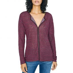 Elina Womens Striped V Neck Casual Top