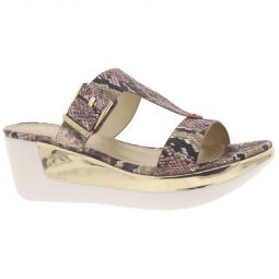 Pepea Buckle Womens Faux Leather Open Toe Wedge Sandals