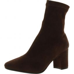 Briana Womens Suede Block Heel Ankle Boots