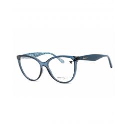 Salvatore Ferragamo Transparent Blue Eyeglasses with Clear Lens