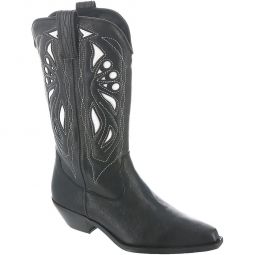 Rancho Mirage Womens Leather Stacked Heel Cowboy, Western Boots