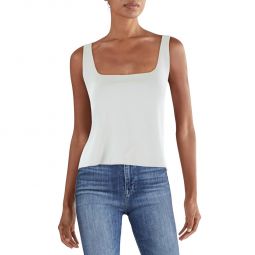 Womens Square Neck Crop Tank Top