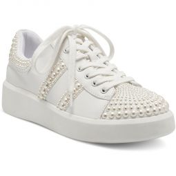 Alleni Womens Faux Leather Casual and Fashion Sneakers