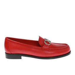 Salvatore Ferragamo Womens Rolo Gancini Loafer Dress Shoes Red