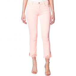 Selena Womens Cropped Color Wash Bootcut Jeans