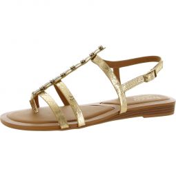 Greca Womens Faux Leather Strappy Slingback Sandals